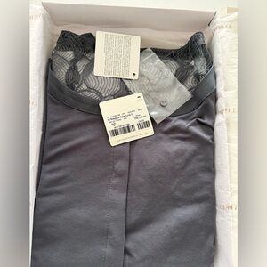 La Perla gray M night shirt with lace back NWT